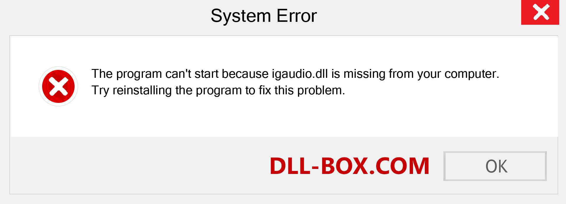  igaudio.dll file is missing?. Download for Windows 7, 8, 10 - Fix  igaudio dll Missing Error on Windows, photos, images